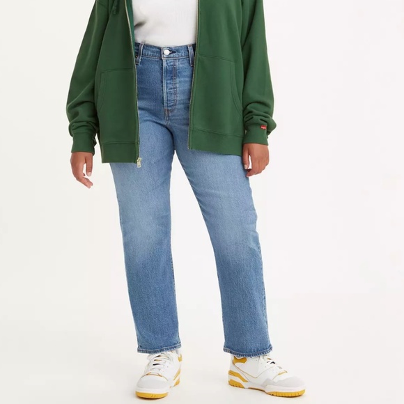 Levi's Premium Denim Wedgie Straight Leg Jeans Medium Wash Size 31 - Picture 1 of 12